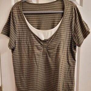 Sonoma Cotton Women's striped top. Size XL.